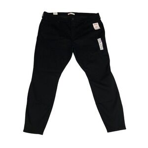 Signature Levi Strauss Womens Plus 24M W37 L30 Mid-Rise Skinny Jeans Black NWT